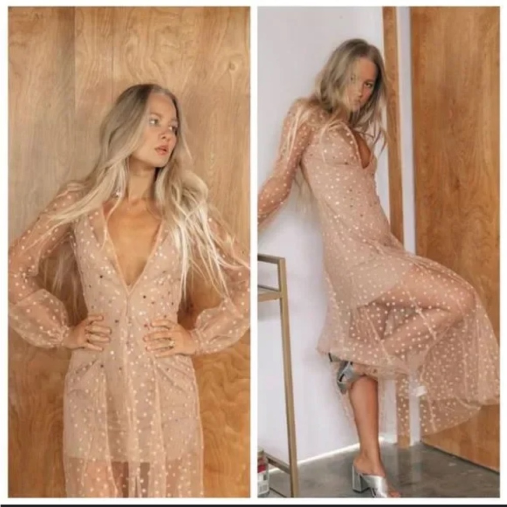 For Love and Lemons All That Glitters Maxi Dress